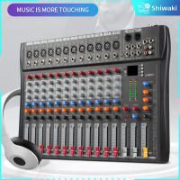 Shiwaki MP3สตูดิโอเครื่องผสมเสียง XLR 12ช่องสำหรับบันทึกเวที DJ คาราโอเกะ