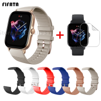 20mm watch band For Amazfit GTS 3 strap Silicone Band For Amazfit GTS22eGTS3 correa Full Screeneen protector soft films