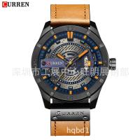Curren 8301 Mens Leather Belt Watch Waterproof Personalized Leather Watch Fashion Quartz Watch Calendar