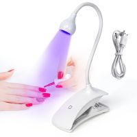 Led UV Nail Lights Dryer Ultraviolet Nail Lamp Mini Flexible Clip-On Desk Touch Screen Control Gel Curing Manicure Tools Rechargeable Flashlights