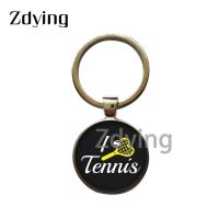 【CW】▧❈  ZDYING New Arrival Sport I Tennis Chains Keychain Glass Photo Car Pendant Charms DC055