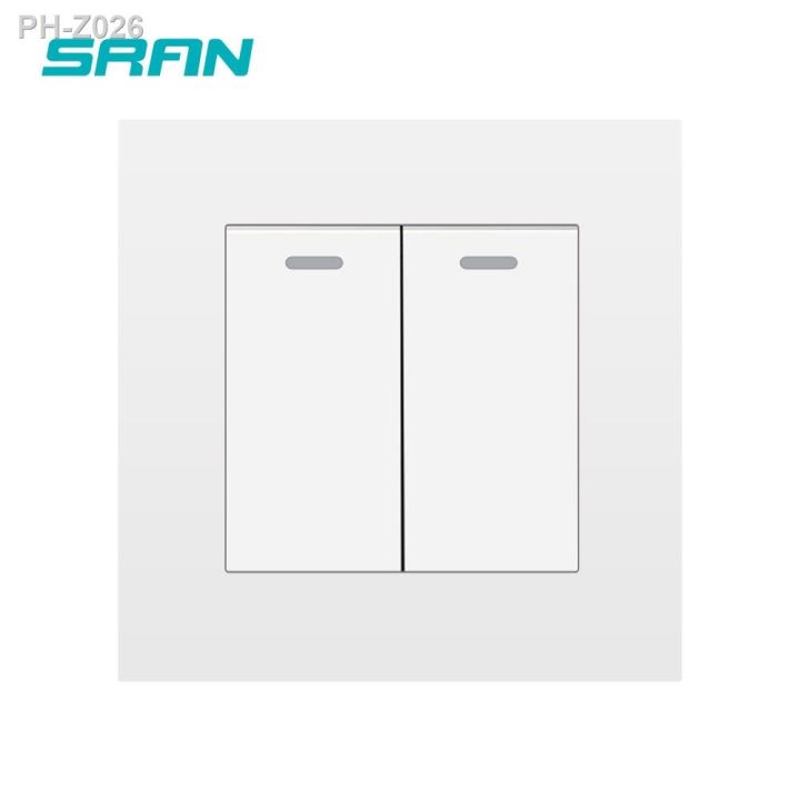 hot-dt-sran-wall-switch-2gang-1-2way-16a-86mmx86mm-white-black-gold-gray-flame-retardant-pc-with-iron-plate