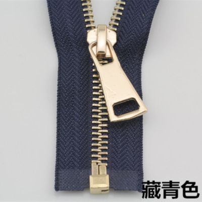 ✌∏ Free shipping 3pcs/lot navy blue 5 metal zipper front pale gold clothes coat down jacket pull 70 cm 90 cm zipper