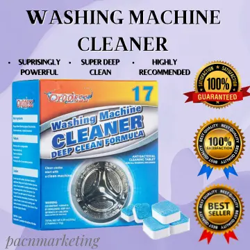 Washing Machine Cleaner Descaler 12Pcs - Deep Cleaning Tablets For HE Front  Loader & Top Load Washer, Clean Inside Drum And Laundry Tub Seal 