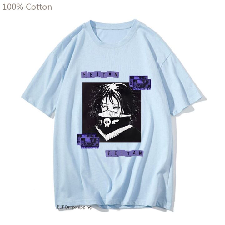 hunter-x-hunter-feitan-เสื้อยืดแขนสั้นผู้ชาย-เสื้อยืดแขนสั้นผ้าฝ้าย100-ญี่ปุ่น-hxh-เสื้อยืดลายกราฟิกญี่ปุ่นฤดูร้อน