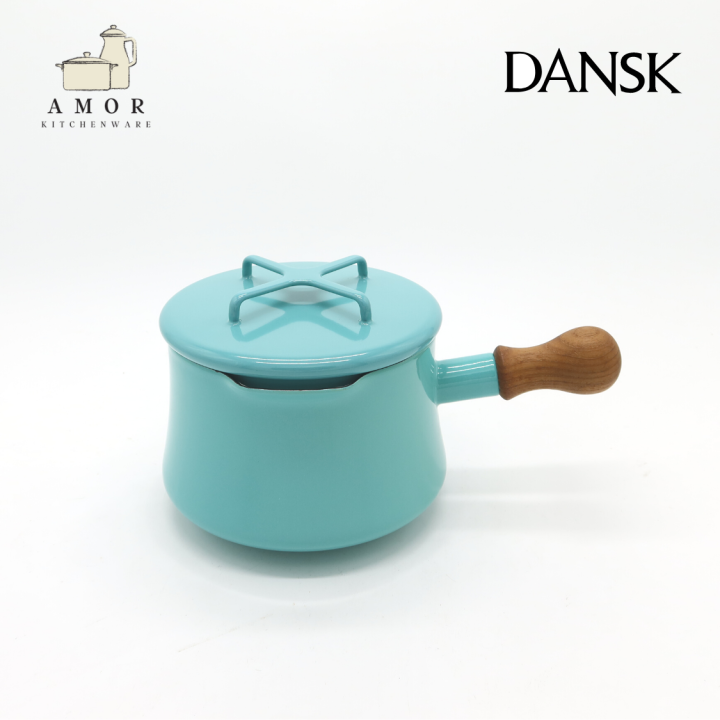 Dansk Kobenstyle 1.5 Qt. Saucepan หม้อเคลือบอินาเมลขนาดเล็ก ด้ามจับ