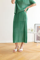 2MUAY รุ่น GJO3738 METTALIC PLEAT SKIRT กระโปรงผู้หญิง กระโปรงพลีทคุณภาพ 6 สี FREE SIZE