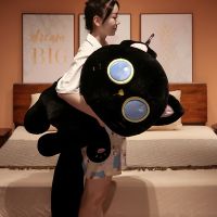 ┇ 1PC 40 130cm Long Giant Cats Plush Toy Cylidrical Animal Bolster Pillow Black Cat Stuffed Plushie Children Sleeping Friend Gift