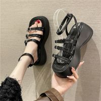 2023 Summer New Brand Womens Sandal Fashion Narrow Band Wedges Heel Shoes Ladies Outdoor Gladiator Pumps Shoes for Women