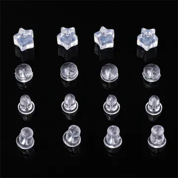 100-300Pcs Soft Silicone Rubber Earring Back Stoppers for Stud Earrings  Earnuts Butterfly Flat Ear Plugs DIY Findings