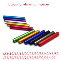 10pcs/lot M3x10/12/15/20/25/30/35/40/45/60/70/80/90/100 colourful aluminum round standoff spacer Nails  Screws Fasteners