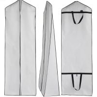 180cm Bridal Wedding Gown Dress Garment Bags Gusseted Garment Dust Cover Bag Protector Travel Storage Bag for Prom Evening Gowns Wardrobe Organisers