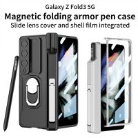 Funda De Teléfono Con Ventana ด้านข้างของพารา Fold3 Samsung Z,Soporte De Protección De Lente, Bisagra, Ranura Para Bolígrafo, Cubierta Protecta Todo Incido