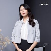 Jousse Jacket : เสื้อแจ็คเก๊ต แขนยาว สีเทา เสื้อแจ็คเก็ต แจ็คเก็ตผู้หญิง เสื้อสูทผู้หญิง เบลเซอร์ (JY91BZ)