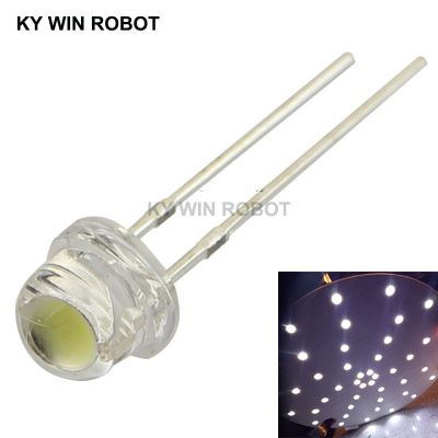 50pcs/lot white 5mm F5 Straw Hat LED Chandelier Crystal Lamp Beads Big Core Chip 6-7LM Light emitting diodes leds DIY lights Electrical Circuitry Part