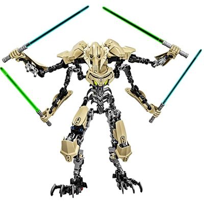 ZZOOI 32cm Star Toy General Robot Grievous With Lightsaber Hilt Combat Weapon Model Building Blocks Action Figure Toy Christmas Gift