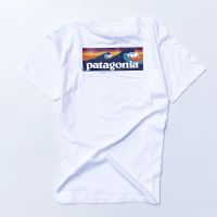 ฮูดดี้✳PataPatagonia เสื้อยืดแขนสั้นผู้ชายและผู้หญิงคนรักฤดูร้อนคลื่นน้ำคลาสสิก