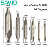 [คลังสินค้าพร้อม] SAVIO 5Pcs HSS Combined Center Drills 60องศา Countersinks มุมชุดบิต1.0มม.1.5มม.2.0มม.2.5มม.3.5มม.5มม.โลหะหัวเจาะ