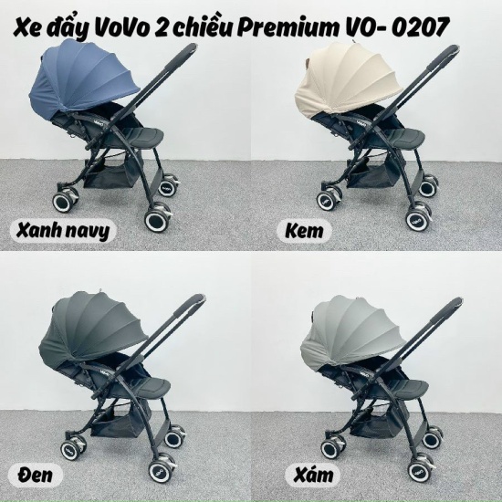 Xe đẩy trẻ em gấp gọn 2 chiều 3 tư thế vovo vo-0207 mẫu nâng cấp mới nhất - ảnh sản phẩm 2