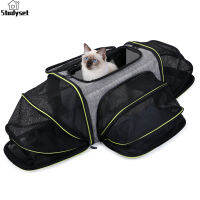 Studyset IN stock Handheld Single Shoulder Four-sided Fan-shaped Pet Expansion Bag Breathable Mesh Window Detachable Adjustable Shoulder Strap Travel Knapsack