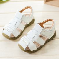 Childrens Genuine Leather Sandals Barefoot 2023 New Summer Soft Bottom Boys and Girls Beach Shoes Breathable Baby Shoes