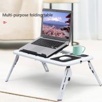 Multifunctional Standing Folding Computer Table Laptop Desk with Mouse Pad Cup Board USB Double Cooling Fan Laptop Stand Table