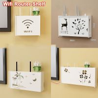 【CC】 Wall Shelf TV Set-top Wall-mounted Storage Wifi Router Boxes Cable Wire Bracket