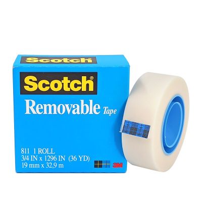 3M 811 Removable Tape, Matte Finish, 3/4" x 1296"/19mm*32.9m