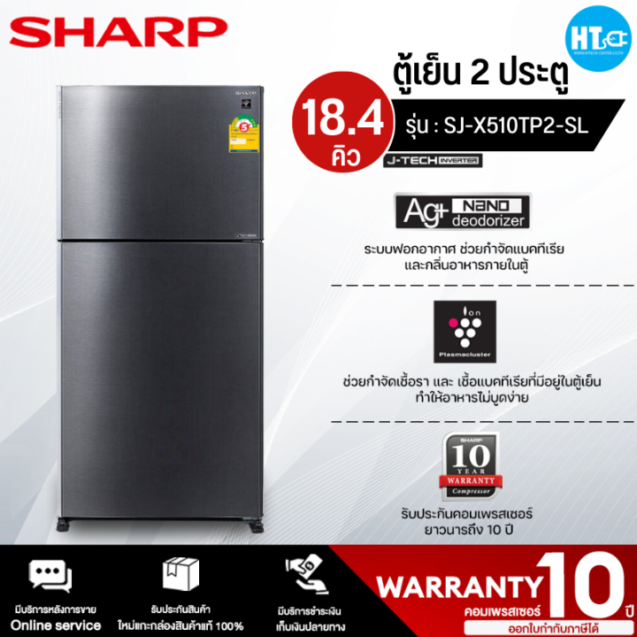 ส่งฟรีทั่วไทย-sharp-ตู้เย็น-2-ประตู-ตู้เย็น-ชาร์ป-18-4-คิว-รุ่น-sj-x510tp2-sl-อินเวอร์เตอร์-ไม่มีน้ำแข็งเกาะ-ราคาถูก-รับประกัน-10-ปี-เก็บเงินปลายทาง