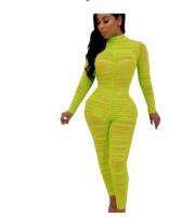 Women skinny ruched jumpsuits full sleeve and full length catsuits autumn club party sexy jumpsuits 2