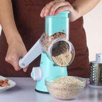 【 Graters, Peelers &amp; slicer 】เครื่องบดสแตนเลสแบบหมุนพร้อม round graters KITCHEN CUTTER TOOL BLUE