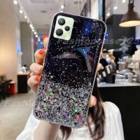 เคสสำหรับ Realme C35 C30 C21Y C25Y C21 C25 C15 C12 C11 RealmeC35 RealmeC30ท้องฟ้าเต็มไปด้วยดวงดาวทองคำเปลวแวววาวอีพ็อกซี่ซอฟท์เคสใส่โทรศัพท์ฝาหลังป้องกันการตกกันกระแทก