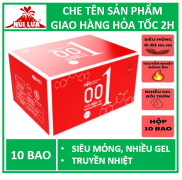 Bao cao su siêu mỏng OIO 001 Đỏ Ấm áp tạo cảm giác chân thật nhiều gel bôi