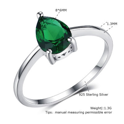 925เงินสเตอร์ลิง Water DROP แหวน Cubic zircon grils ผู้หญิงงานแต่งงานเครื่องประดับแฟชั่น Fine Jewelry