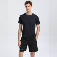 Sports Suit mens Short-Sleeved Shorts Casual Two-Piece Loose Running Quick-Drying Clothes Fitness Clothes Thiner T-shirt