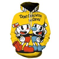 Children Cuphead Mugman Men Women Hoodies Casual Hip Hop Streetwear Long Sleeves Sweatshirts Boys Girls AutumnTops Coats