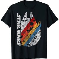 Star Wars Millennium Falcon Wears Retro Stripes T-Shirt - Mens Shirts