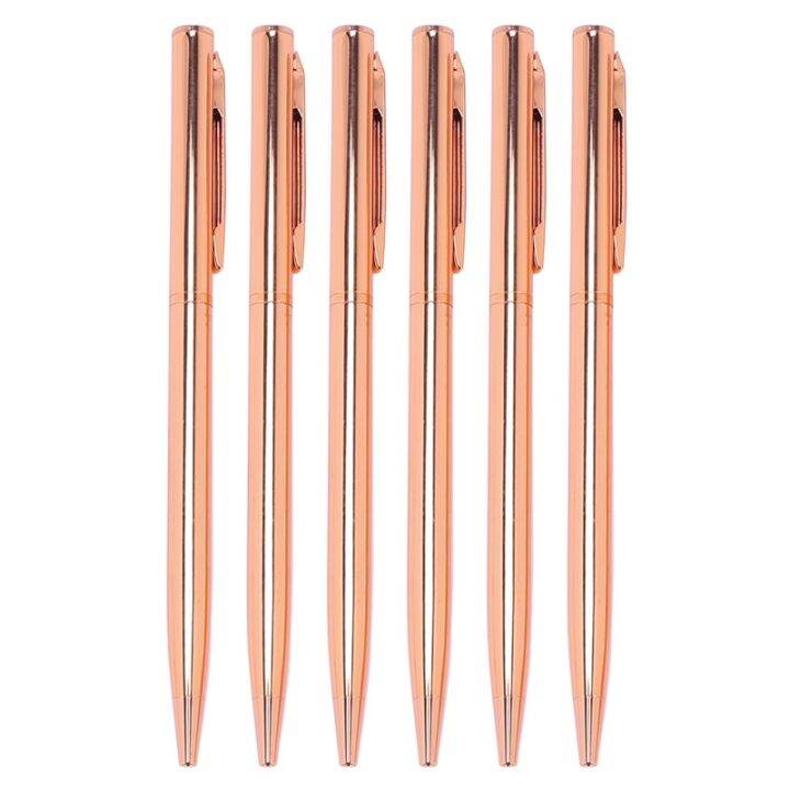 Gullor 3-Pack Slim Metal Ballpoint Pens – Retractable Rose Gold Pens, 1.0mm Black Ink 11 thumbnail image