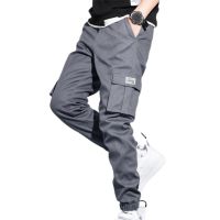 【CC】✧  Men Pants Soft Fabric Pockets Elastic Waist Wear-Resistant Jogger Trousers