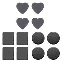 4pcs Natural Slate Drink Coasters Bowl Pad Handmade Insulation Placemats Table Padding Cup Mats Kitchen Decoration Accessories