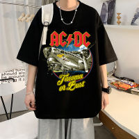 เสื้อยืดคอกลม เสื้อยืดไซส์ใหญ่ เสื้อยืดคนอ้วน ลาย ACDC เครื่องบิน ผ้าcotton100% ผ้านิ่มใส่สบาย M - 10XL รอบอก ใหญ่สุด อก 60 นิ้ว