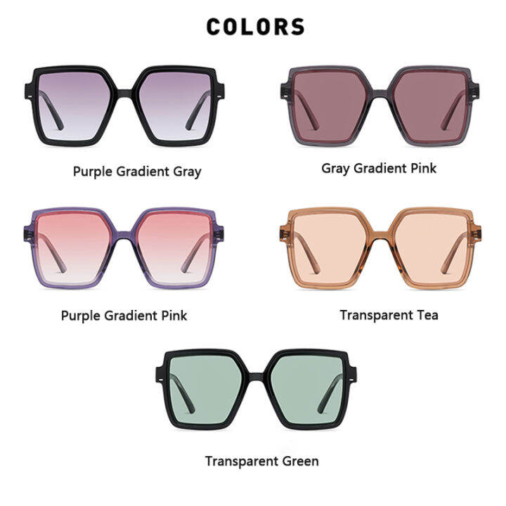 กล่อง-kateluo-a0729แว่นตากันแดด-polarized-ผู้หญิง-tr90ขนาดใหญ่สแควร์-gradient-เลนส์กระจก-travel-กระจกบังแดด