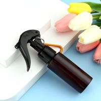 卐♂∏ 60ML Transparent Plastic Trigger Spray Bottle Carabiner Hook Travel Portable Refillable Container Makeup Perfume Atomiser