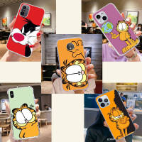 Flexible TPU เคสโทรศัพท์ หรับ iPhone 6 7 6s 13 8 12 5s 11 5 Mini Pro Plus SE Max Lite Pro PD-48 Garfield