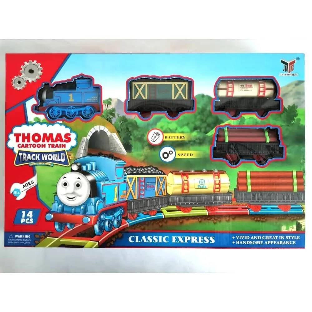 14pcs Famous Thomas Cartoon Train Track World Kids Playset Gift Toys Cartoon  Thomas Motive Train Set | Lazada