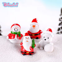 3Pcs Christmas Sant Claus Snowman Bear Action Figures Miniature Figurine Fairy Home Garden ตุ๊กตางานแต่งงานตกแต่งสาวของเล่น Gift