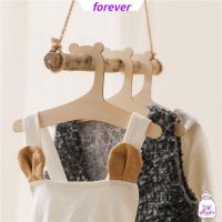 ♕▥ Forever ตะขอไม้แขวนเสื้อ รูปหมีน่ารัก สําหรับแขวนเสื้อผ้า กางเกง 5 ชิ้น