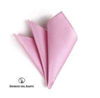 GIORGIO DEL SARTO Silk Pink Pocket Square ผ้าเสียบสูทไหม 100%Silk