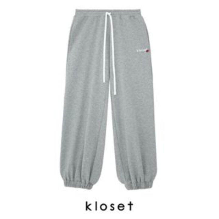 kloset-kk21-p001-kloset-sweatpants-กางเกงวอร์ม-กางเกงขายาวง-กางเกงยางยืด-กางเกงผู้หญิง-กางเกงแฟชั่น