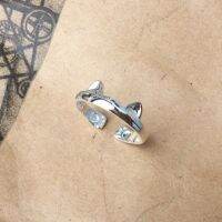 1Pcs Midi Finger Boho Silver Plated Cat Ear Ring Tiny Bear Ear Open